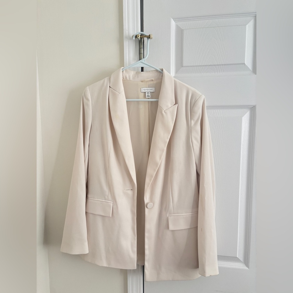 Topshop Women's Elegant Beige Blazer